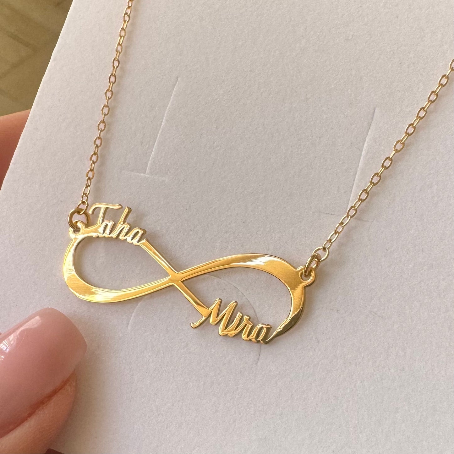 Infinito naamketting met 2 namen